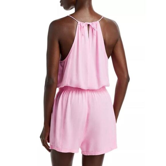 SPLENDID Pink Relaxed Fit Hana Halter Neck Romper Size Medium - Picture 2 of 9